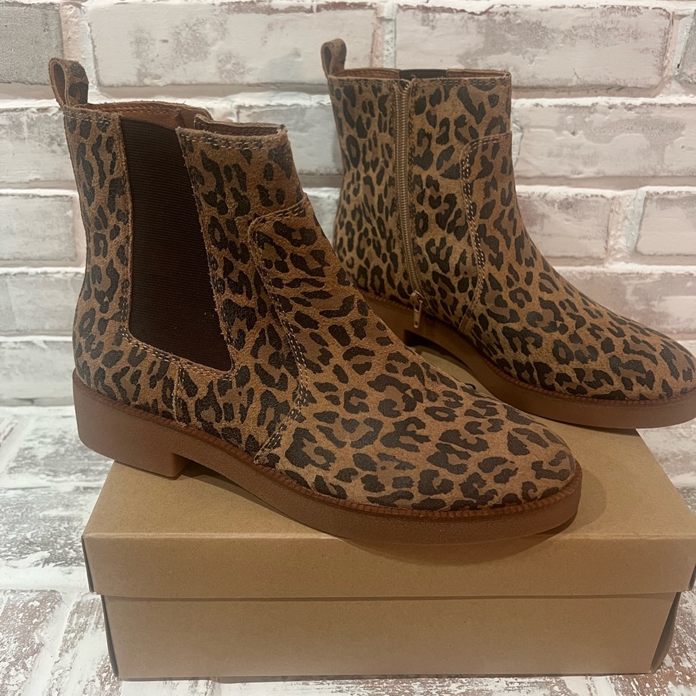 Lucky Brand Brown Leopard Ankle Booties- NEW IN BOX